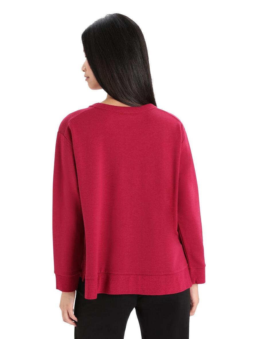 Cherry Icebreaker RealFleece™ Merino Dalston Long Sleeve Women's Sweatshirts | AU 1613GSOL